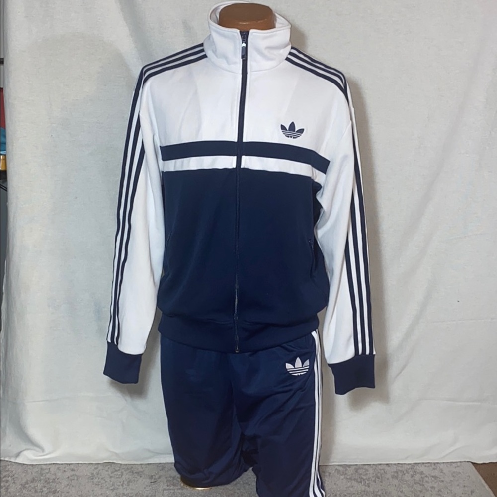 ADIDAS tracksuit vintage Navyblue/White both Sz M